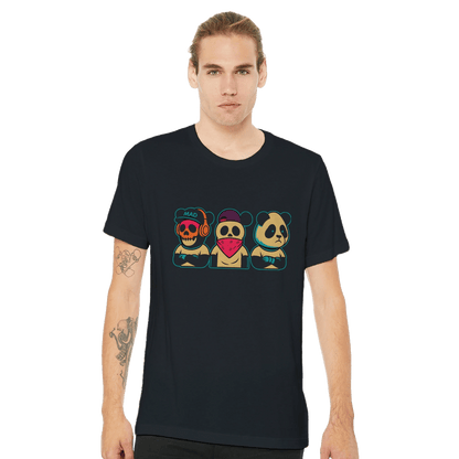 🙈🙉🙊 But make it MADD 🐼 The wise pandas say: Don’t see the hate. Don’t hear the noise. Don’t speak the fear. Just vibe. MADDPANDA Limited Edition T-Shirt – Soft Cotton Unisex Tee - maddpanda