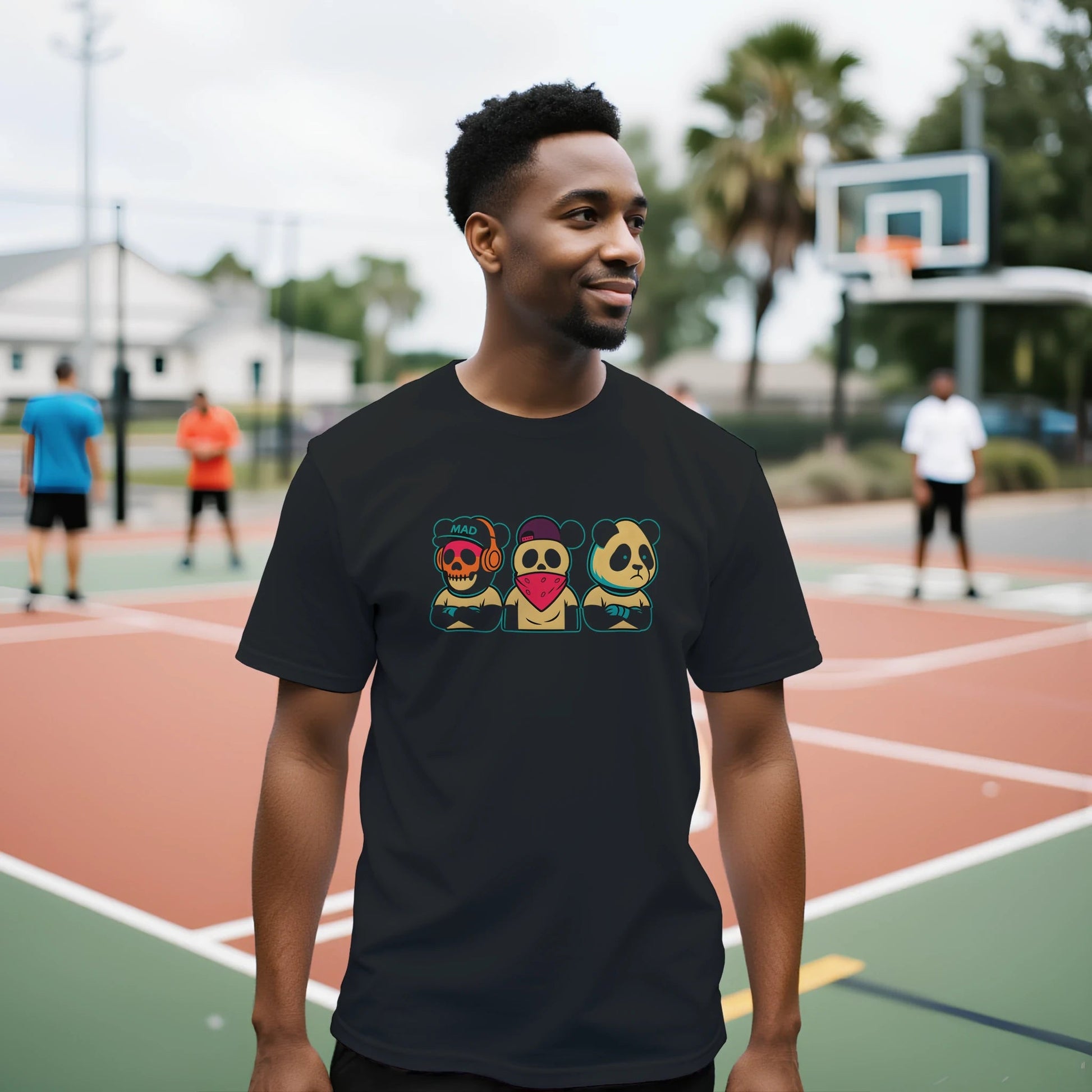 🙈🙉🙊 But make it MADD 🐼 The wise pandas say: Don’t see the hate. Don’t hear the noise. Don’t speak the fear. Just vibe. MADDPANDA Limited Edition T-Shirt – Soft Cotton Unisex Tee - maddpanda