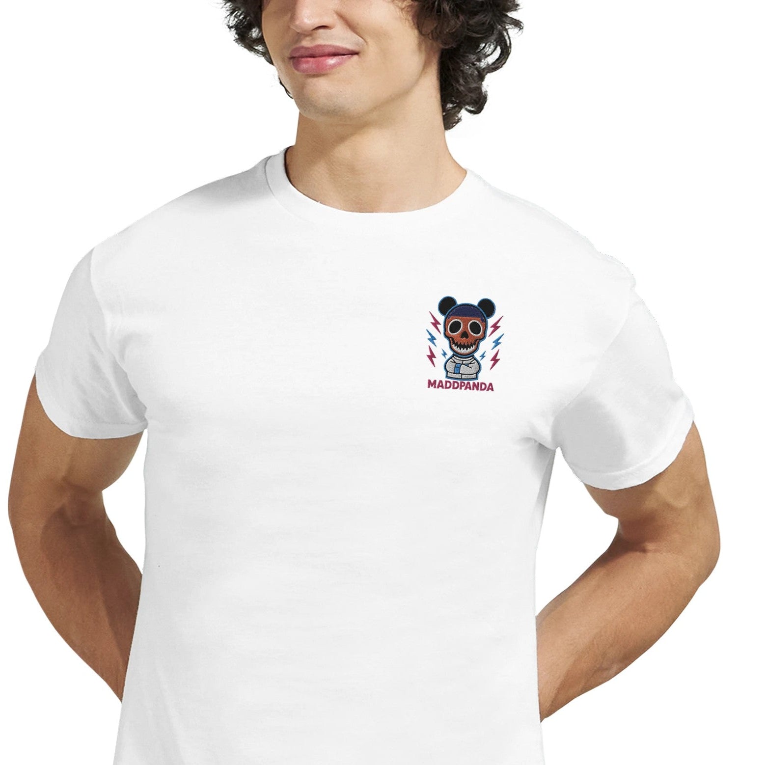 MaddPanda Logo Embroidery Patch – Exploding Head Panda Design, Funny Streetwear Logo, Edgy Minimalist Brand Emblem - maddpanda